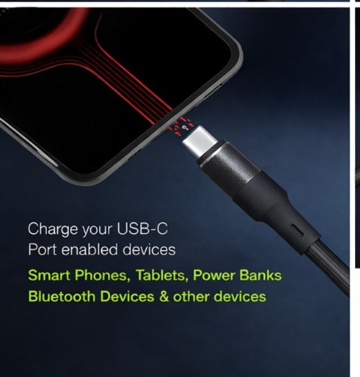 XON 65W Fast Charging USB-A to Type-C Cable | Data Transfer & Fast Charge | 1 Meter