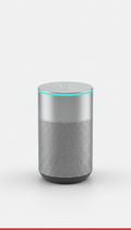 Compact Aluminum Smart Speaker with Adaptive Audio